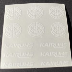 Kairuhs Sticker Sheet – White Decals (Clear Background)